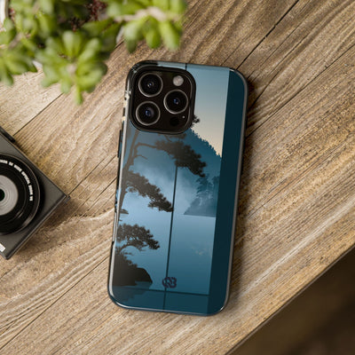Blue Tough Phone Case for iPhone - Kyoto Mist Pine
