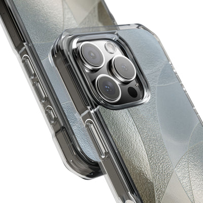 Silver Impact MagSafe Phone Case for iPhone - Frosted Silver Mosaic