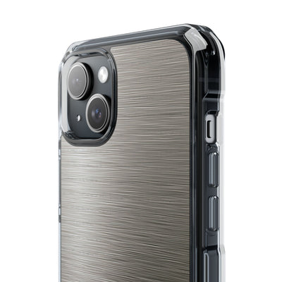 Grey Impact MagSafe Phone Case for iPhone - Brushed Industrial Steel