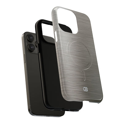 Grey Tough 2.0 Magsafe Phone Case for iPhone - Brushed Industrial Steel