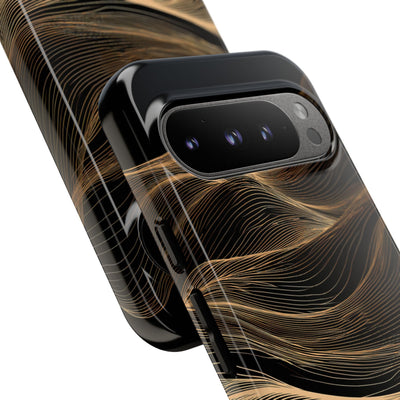 Black Tough Phone Case for Google Pixel - Copper Topo Ridge