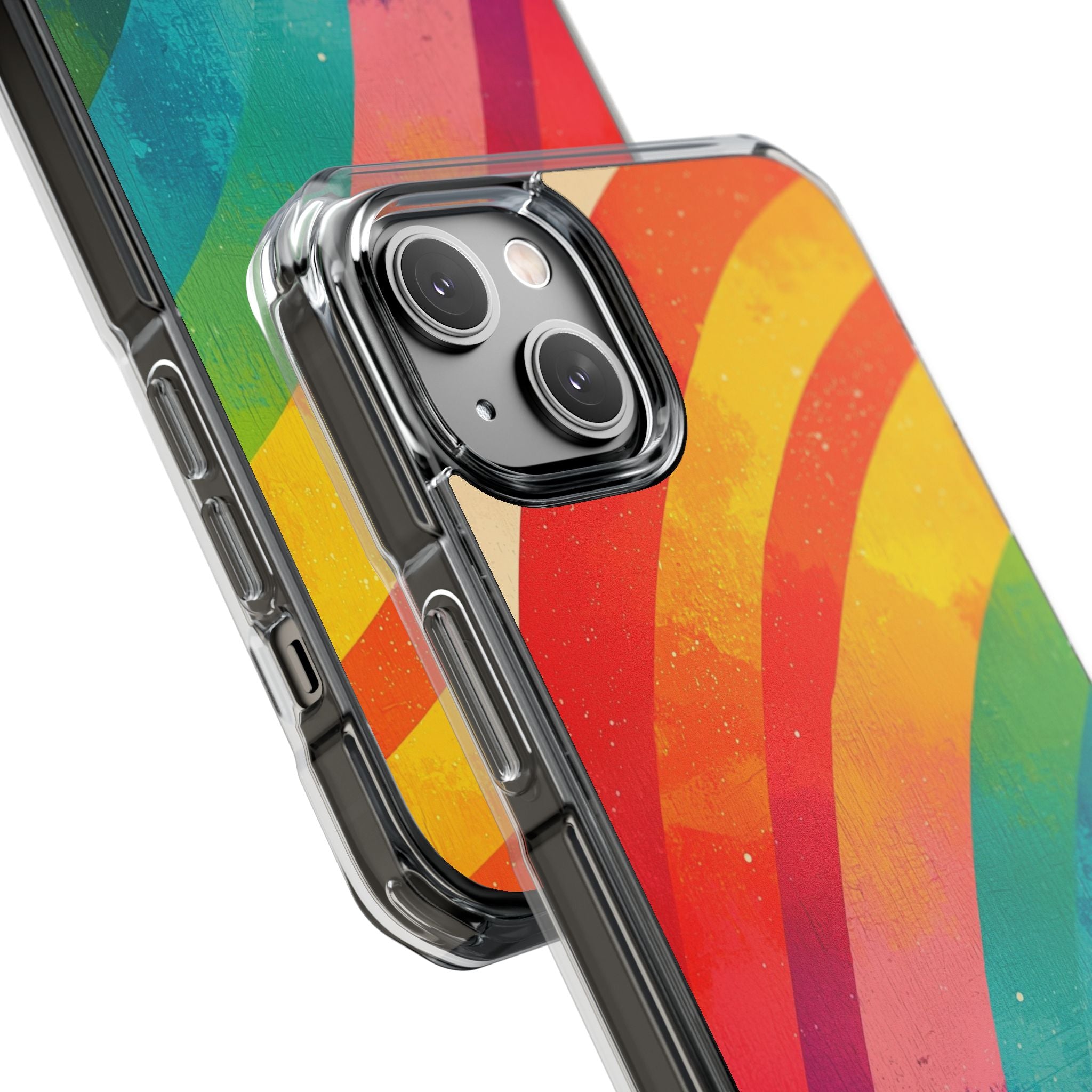 Texturierter Regenbogenbogen iPhone 14 Plus Case - Impact
