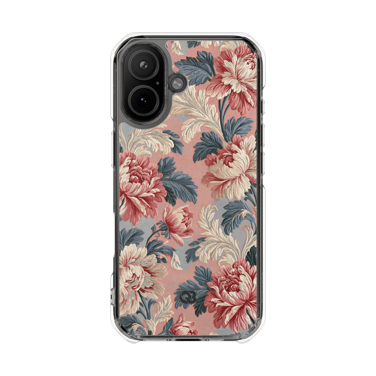 Blush Peony Jacquard · Clear Impact Magnetic Phone Case for iPhone ·  Pink