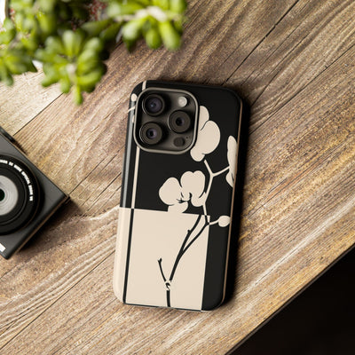 Geometric Orchid Bloom · Tough Phone Case for iPhone · Black