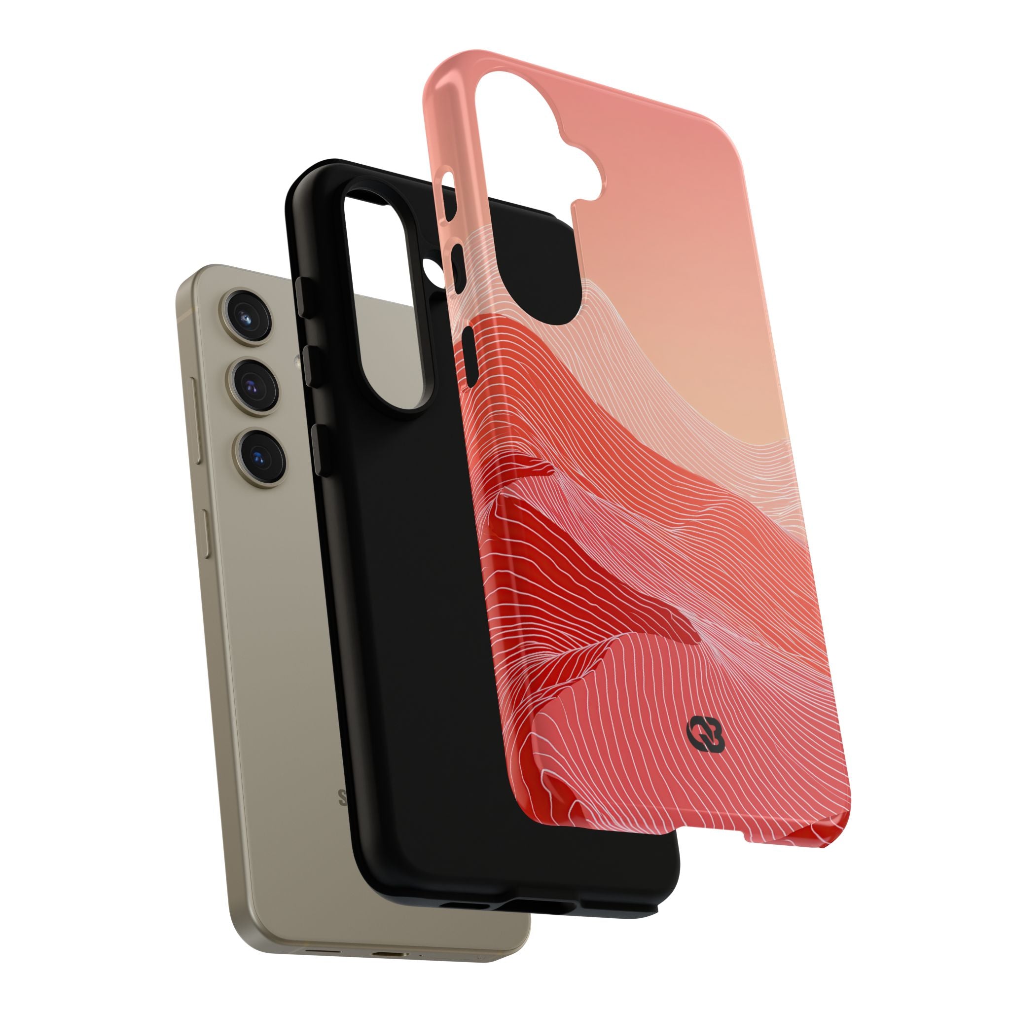 Red Tough Phone Case for Samsung - Crimson Ridge Contour