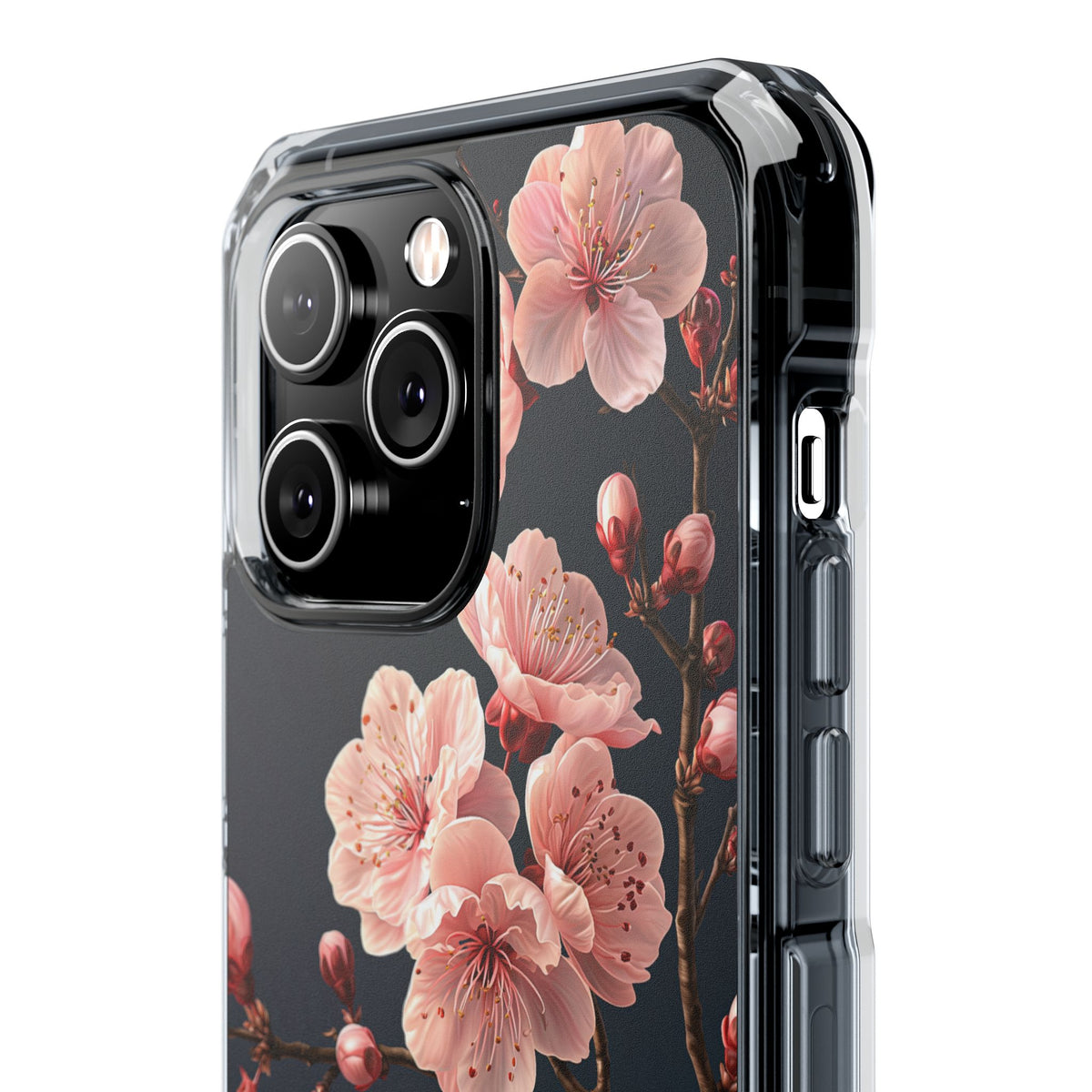 Midnight Sakura Bloom · Clear Impact Magnetic Phone Case for iPhone · Pink