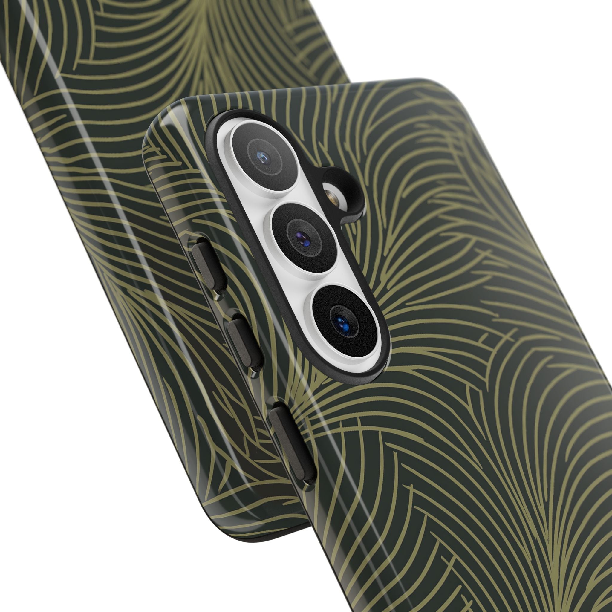 Green Tough Phone Case for Samsung - Dark Olive Plume