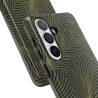 Green Tough Phone Case for Samsung - Dark Olive Plume