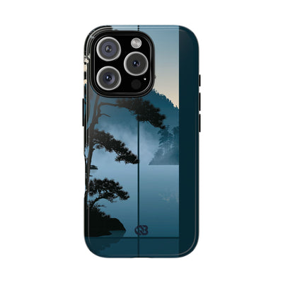Blue Tough Phone Case for iPhone - Kyoto Mist Pine