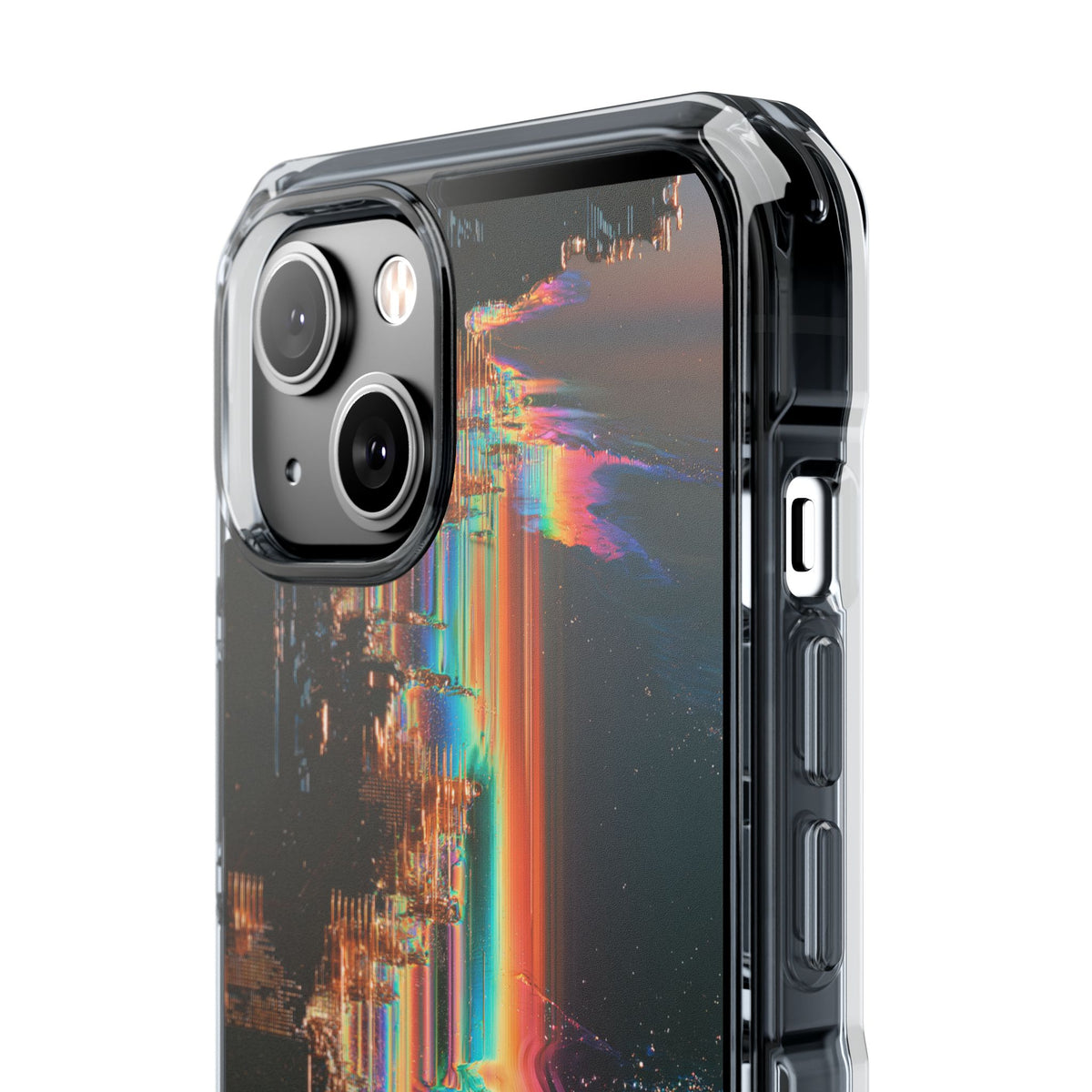 Prismatic Circuit · Clear Impact Magnetic Phone Case for iPhone · Black