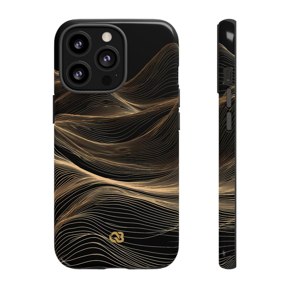Golden Horizon Contours · Tough Phone Case for iPhone · Black