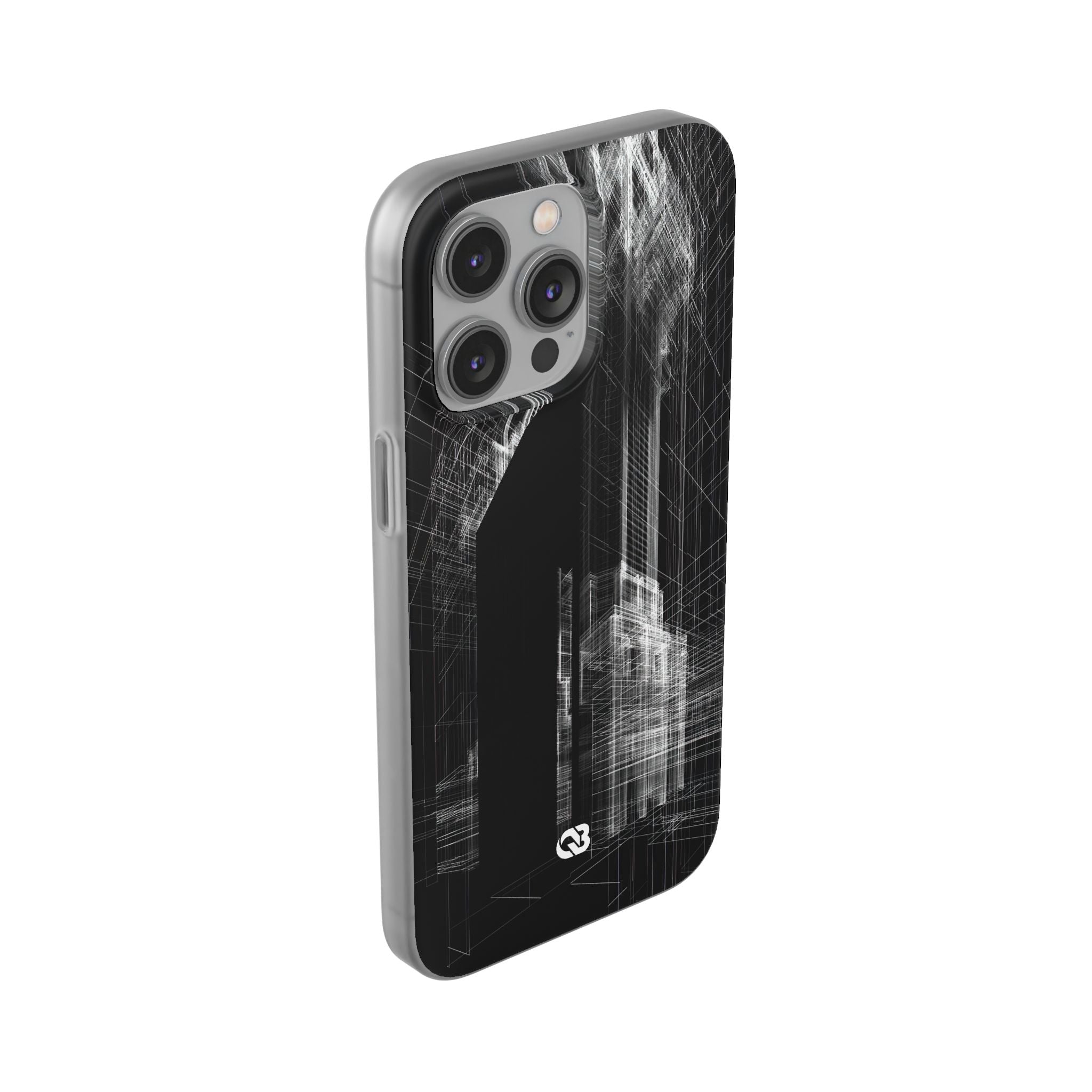 Black Lite Phone Case for iPhone - Ghost Urban Wireframe