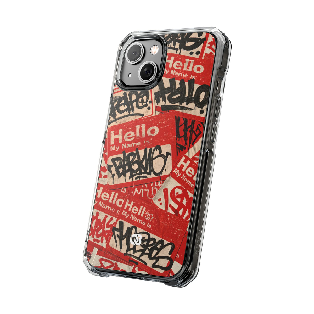Slap Tag Collage · Clear Impact Magnetic Phone Case for iPhone · Red