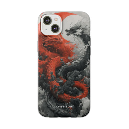 Kaksoislohikäärmeet Crimson iPhone 14 Plus -peite - Pehmeä