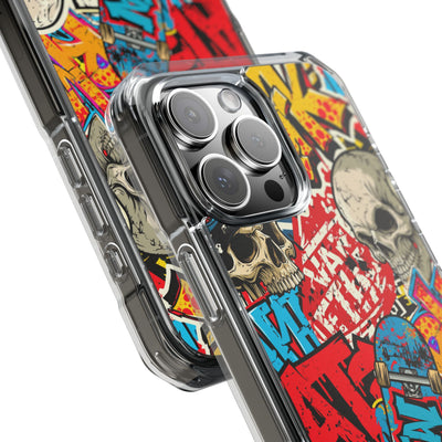 Skate Skull Riot · Clear Impact Magnetic Phone Case for iPhone · Red