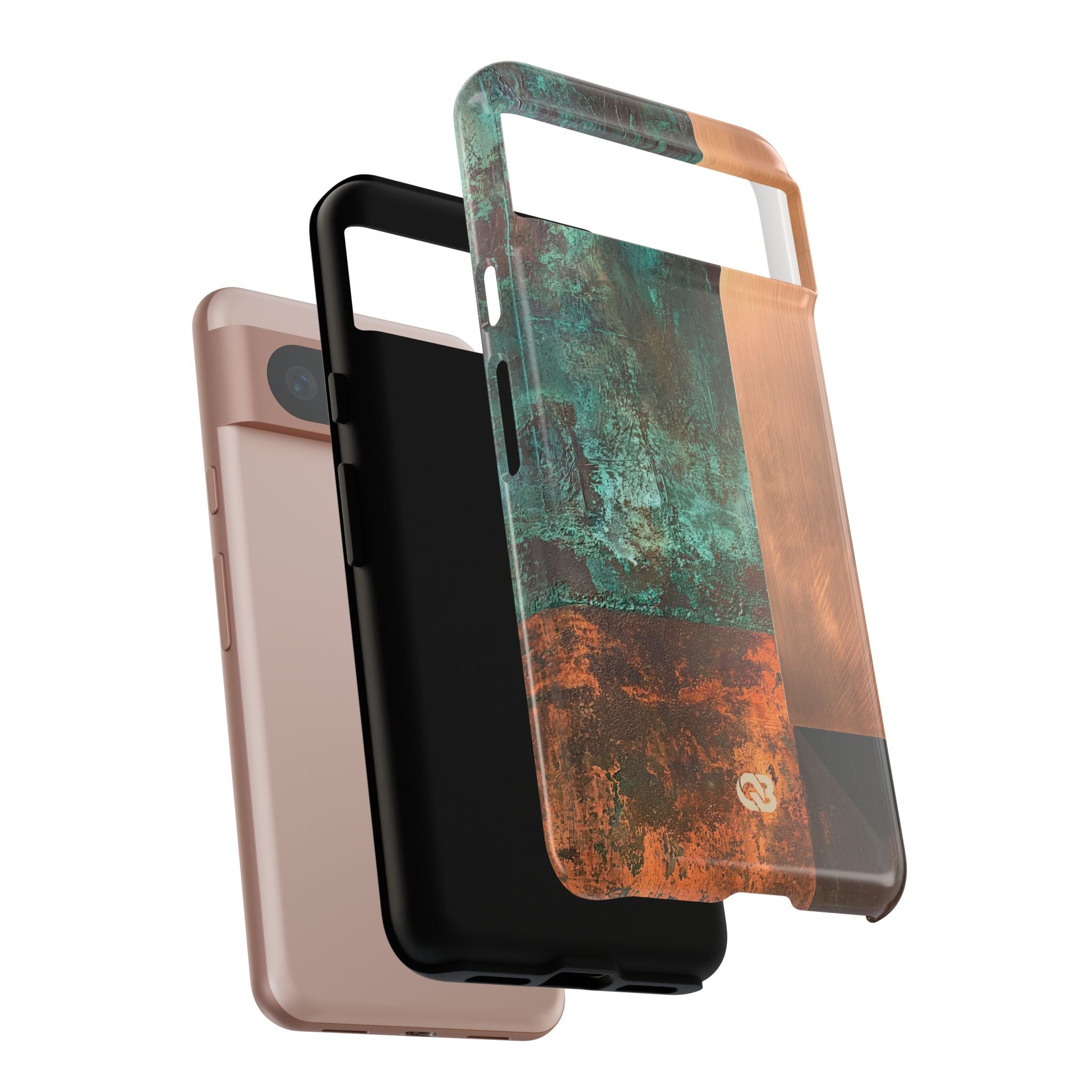 Teal Tough Phone Case for Google Pixel - Verdigris Copper Slab