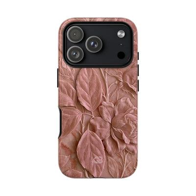 Blush Rose Relief · Tough Phone Case for iPhone · Pink