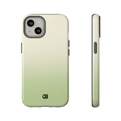 Green Tough Phone Case for iPhone - Bone Sage Fade