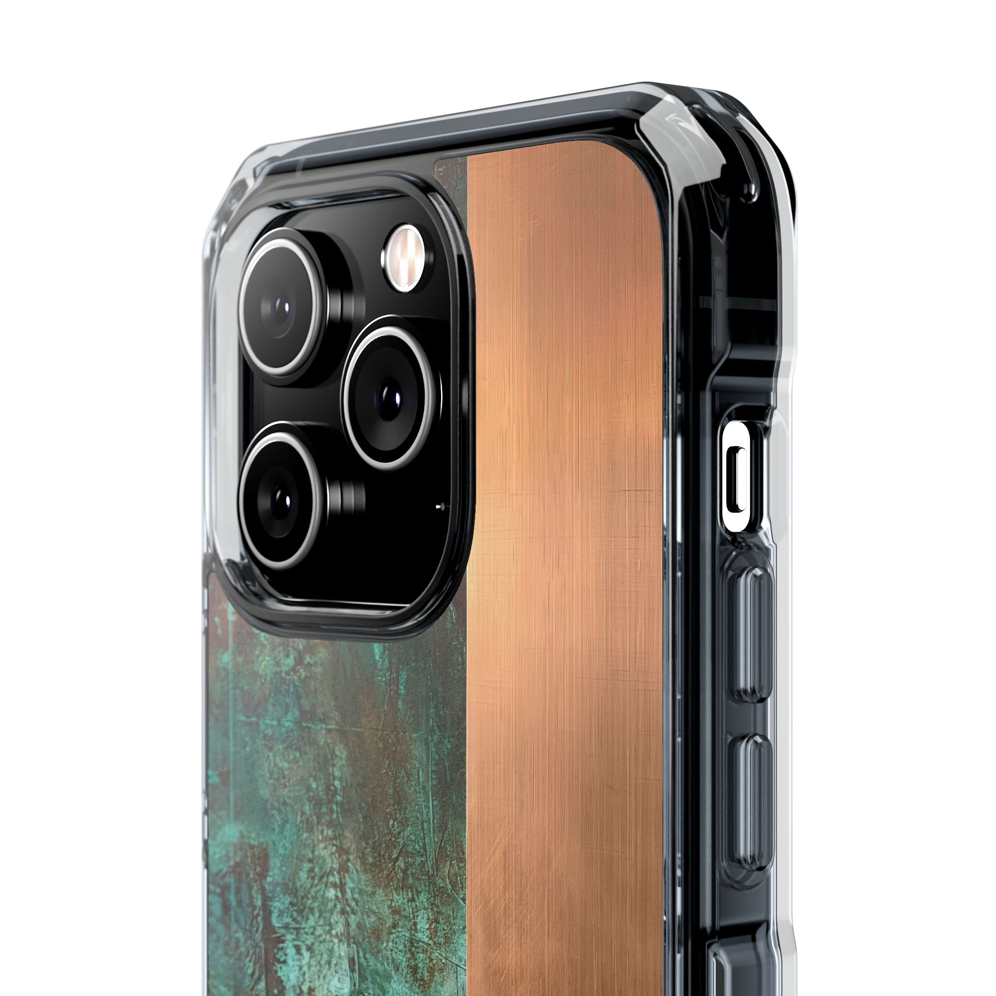 Teal Impact MagSafe Phone Case for iPhone - Verdigris Copper Slab
