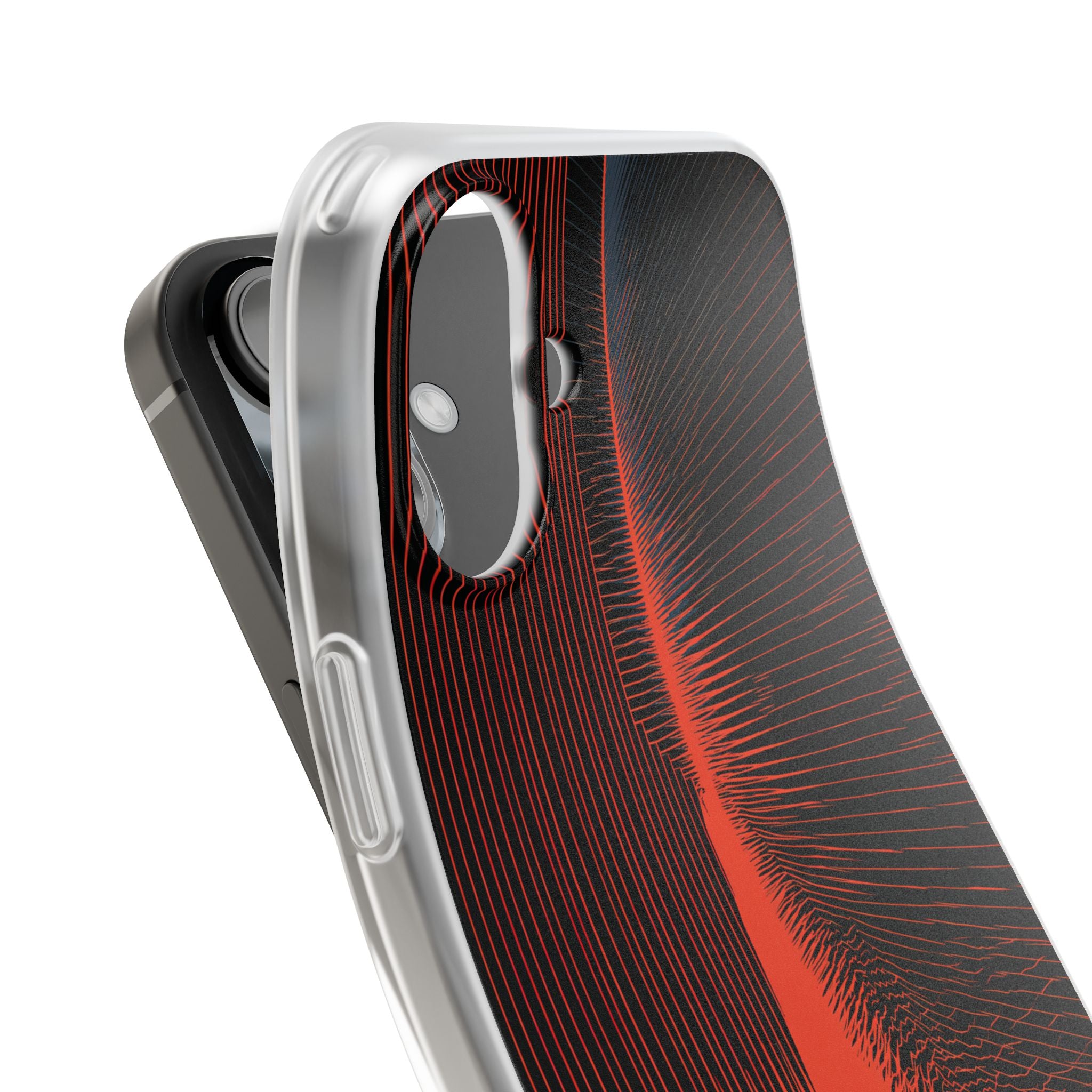 Red Lite Phone Case for iPhone - Crimson Frequency Pulse