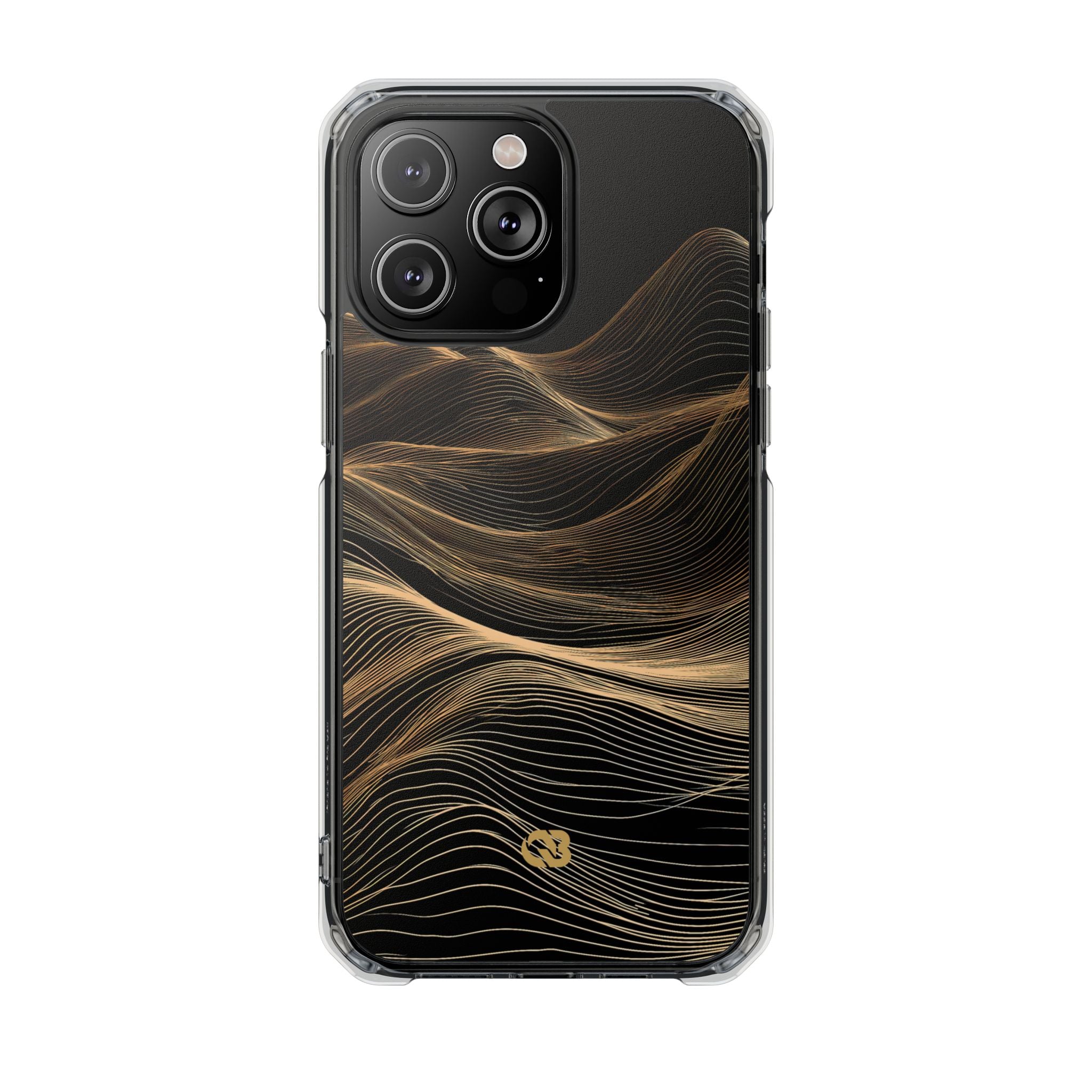Black Impact MagSafe Phone Case for iPhone - Copper Topo Ridge