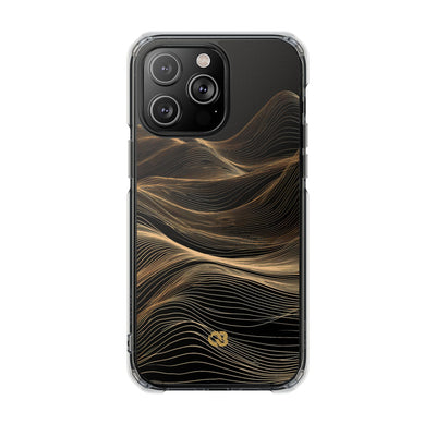 Black Impact MagSafe Phone Case for iPhone - Copper Topo Ridge