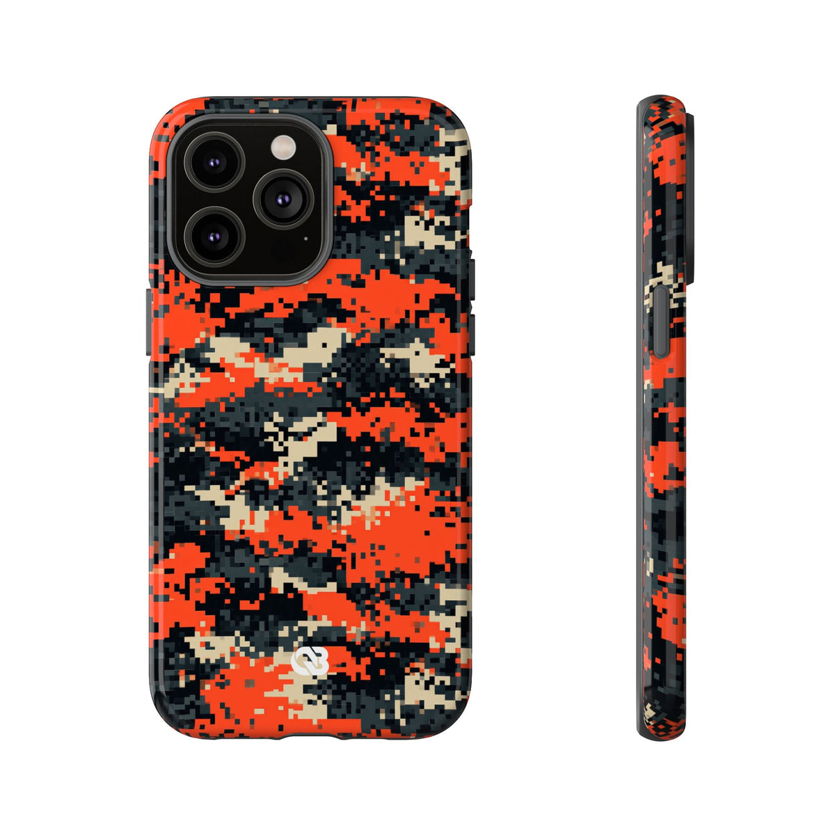 Signal Pixel Camo · Tough Phone Case for iPhone · Orange