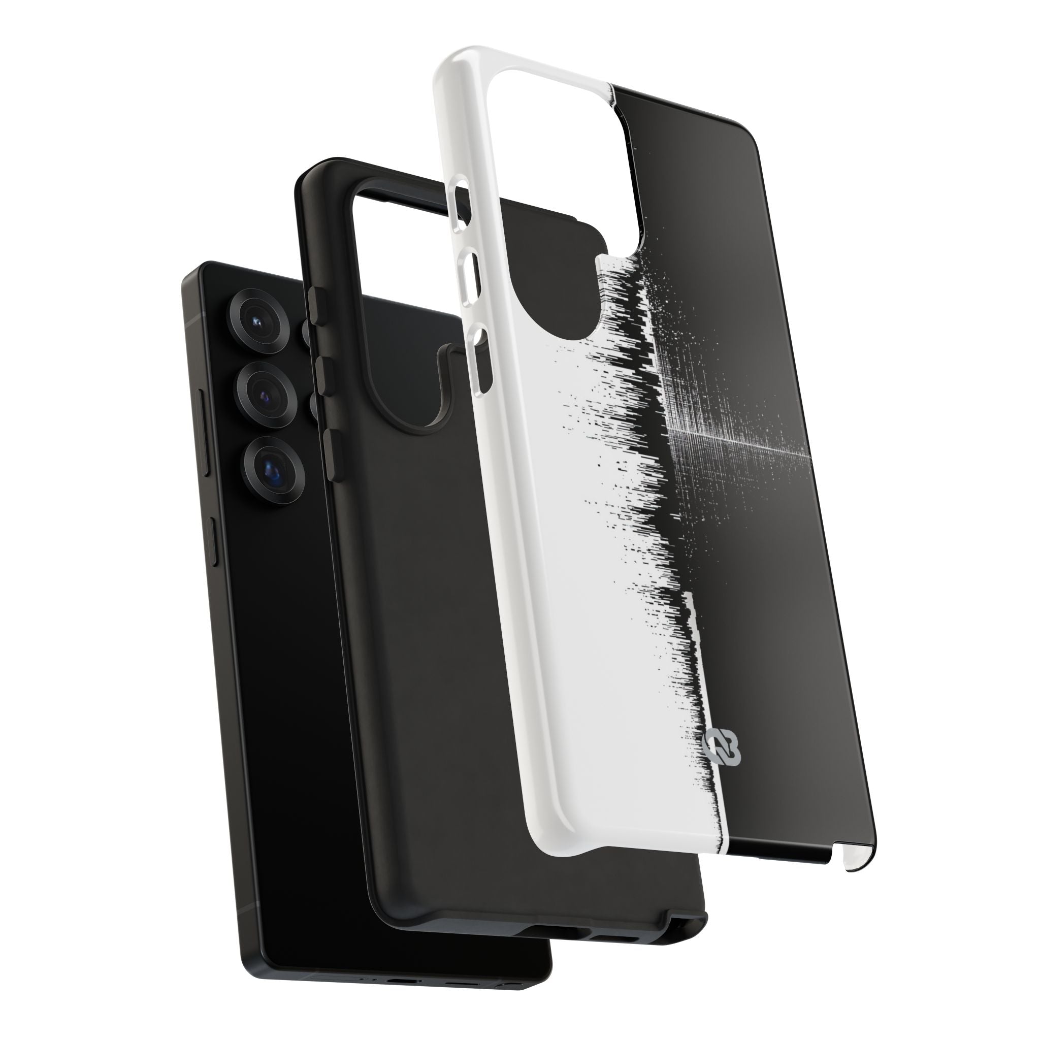Black Tough Phone Case for Samsung - Static Signal Split