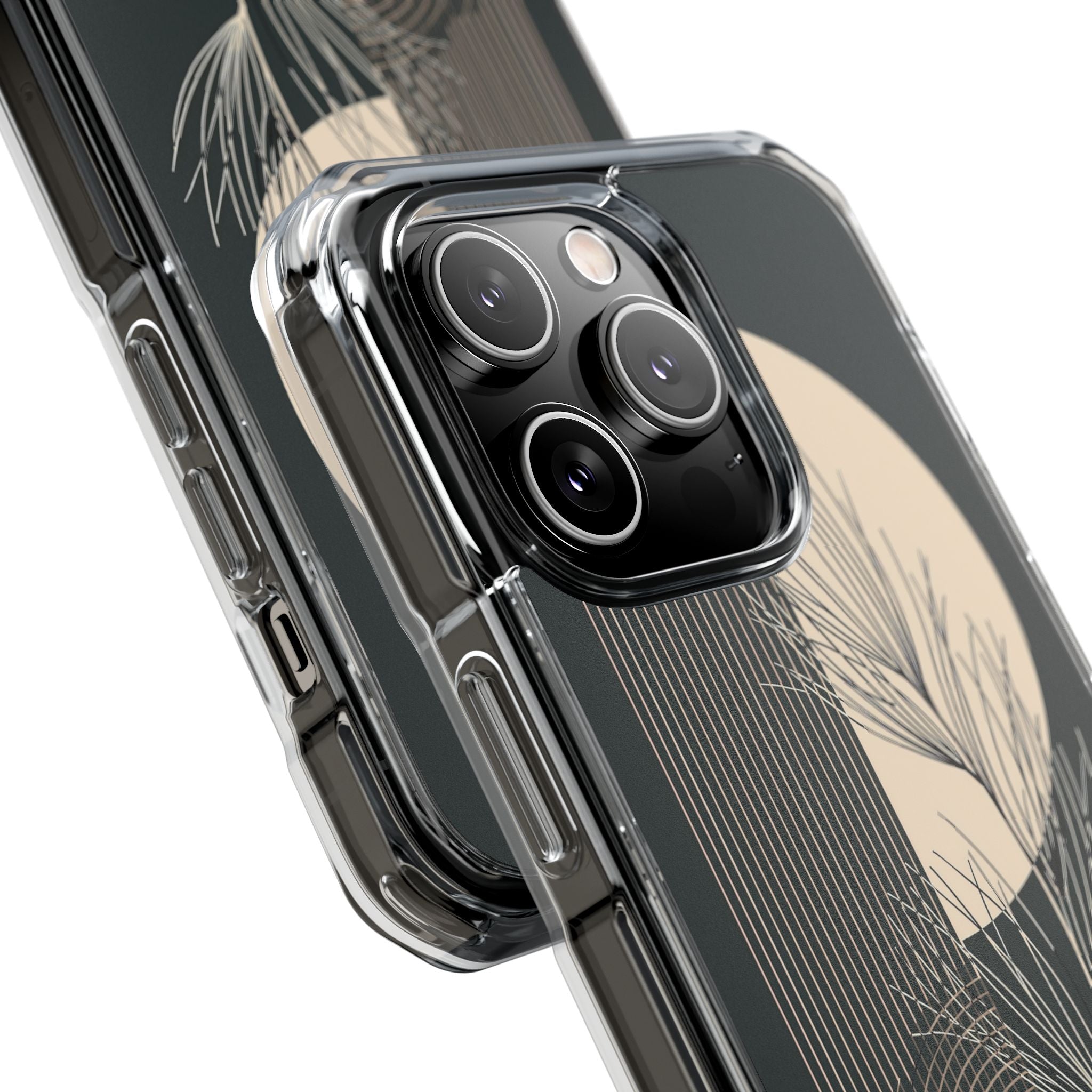 Black Impact MagSafe Phone Case for iPhone - Obsidian Sand Willow