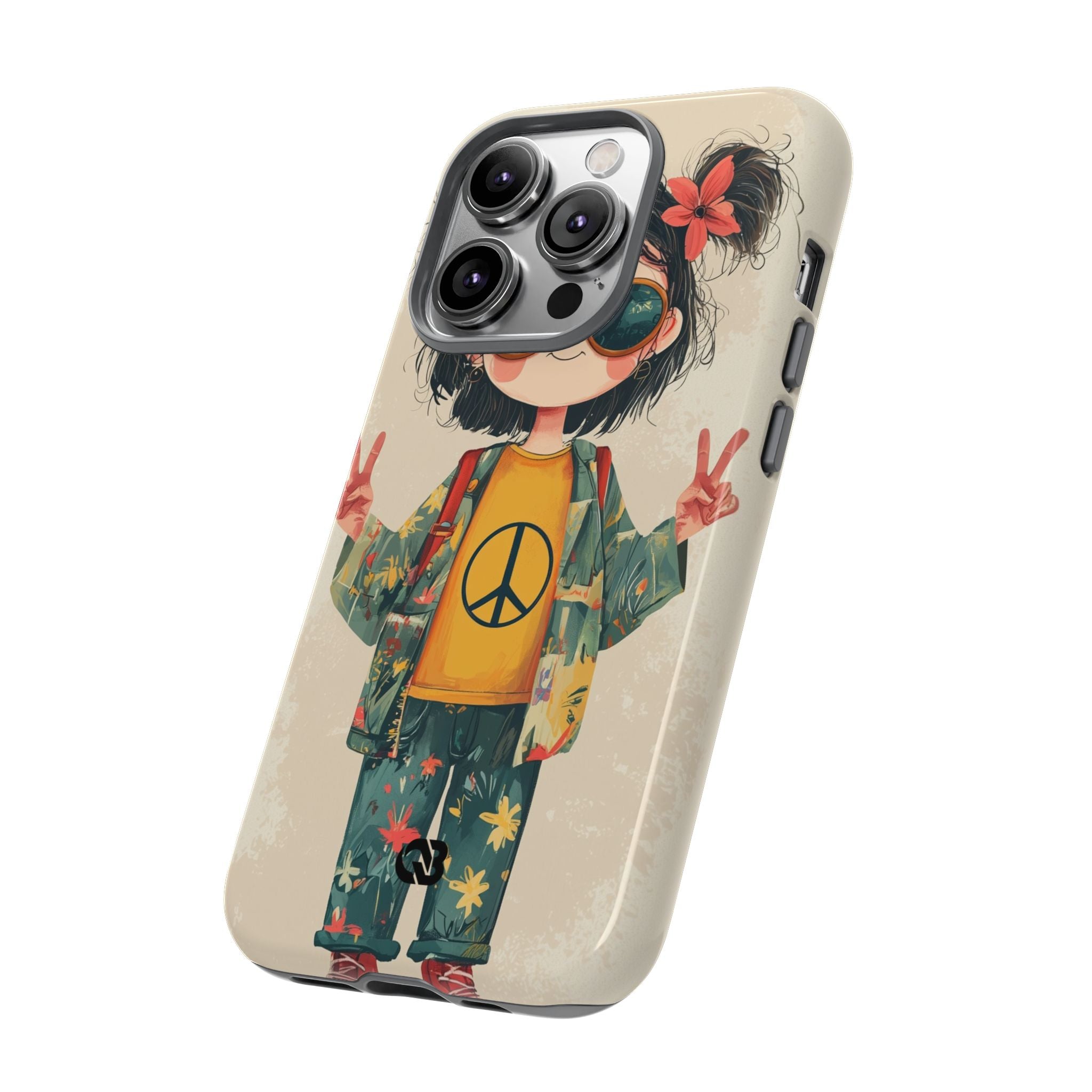 Retro Peace Girl · Tough Phone Case for iPhone