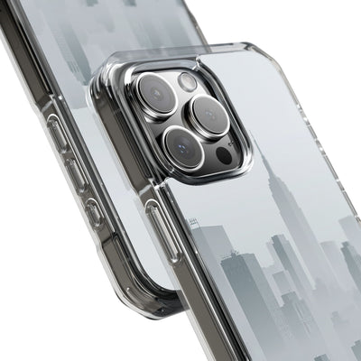 Grey Impact MagSafe Phone Case for iPhone - Steel Mist Skyline