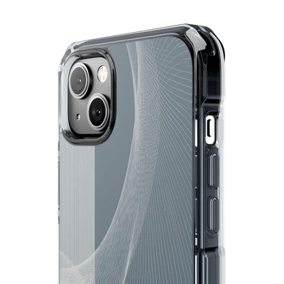 Slate Contour Drift · Clear Impact Magnetic Phone Case for iPhone · Grey