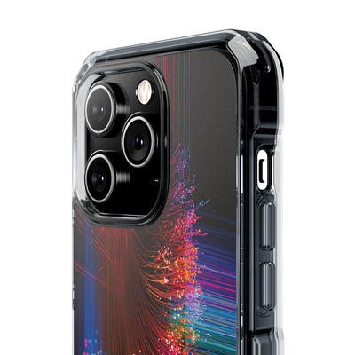 Black Impact MagSafe Phone Case for iPhone - Cyber Optic Streak