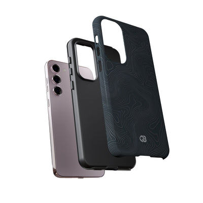 Black Tough Phone Case for Samsung - Obsidian Ridge Topo