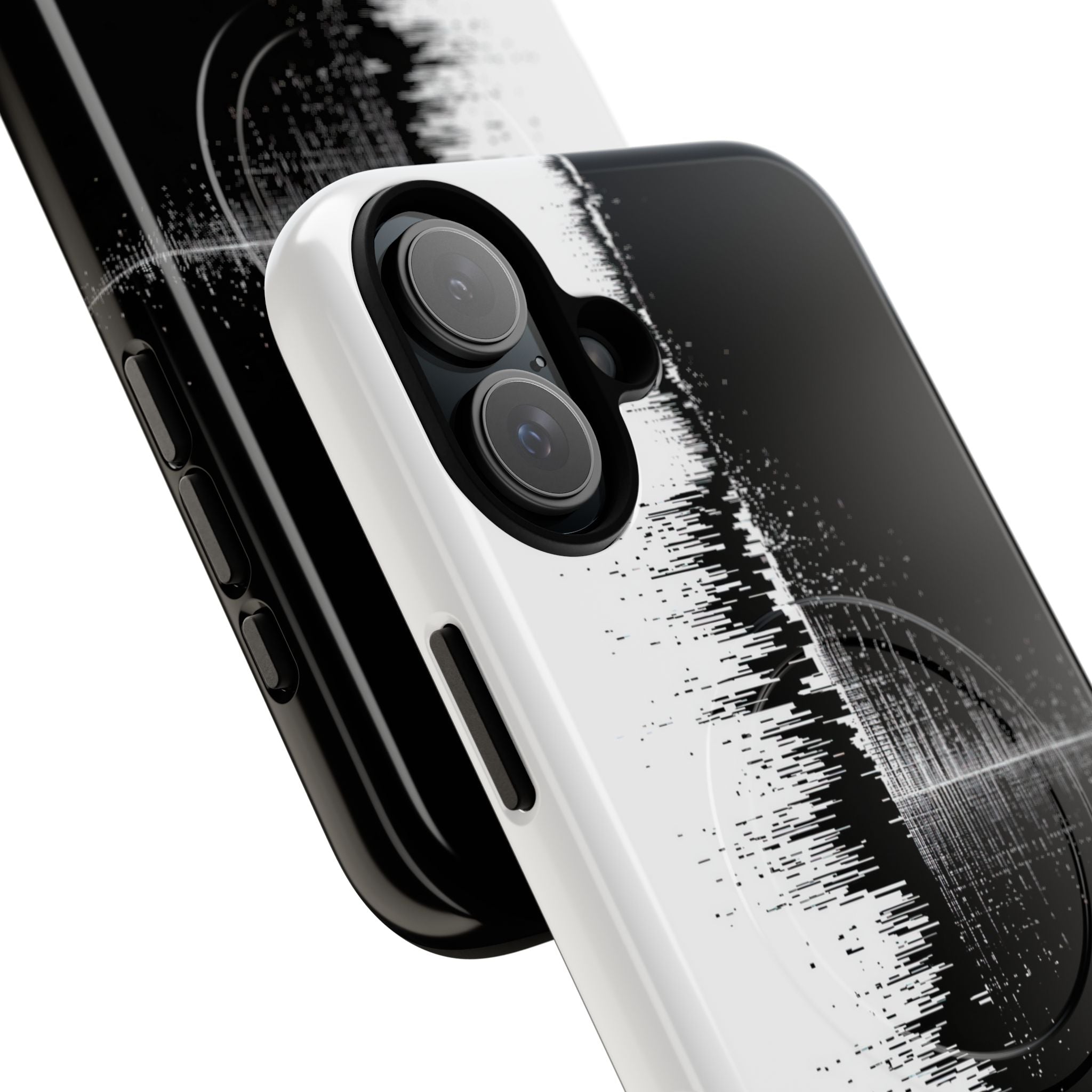 Black Tough 2.0 Magsafe Phone Case for iPhone - Static Signal Split
