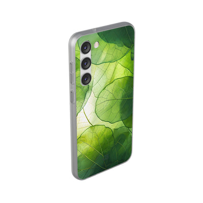 Emerald Leaf Veins · Soft Phone Case for Samsung