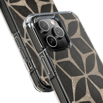 Concrete Mosaic Star · Clear Impact Magnetic Phone Case for iPhone · Black