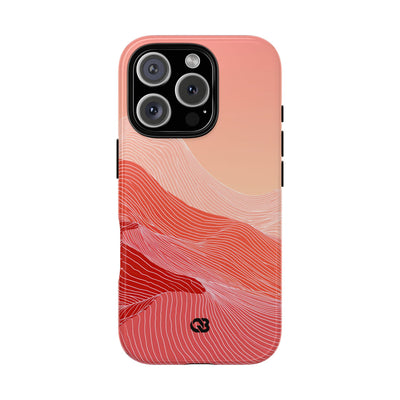 Red Tough Phone Case for iPhone - Crimson Ridge Contour