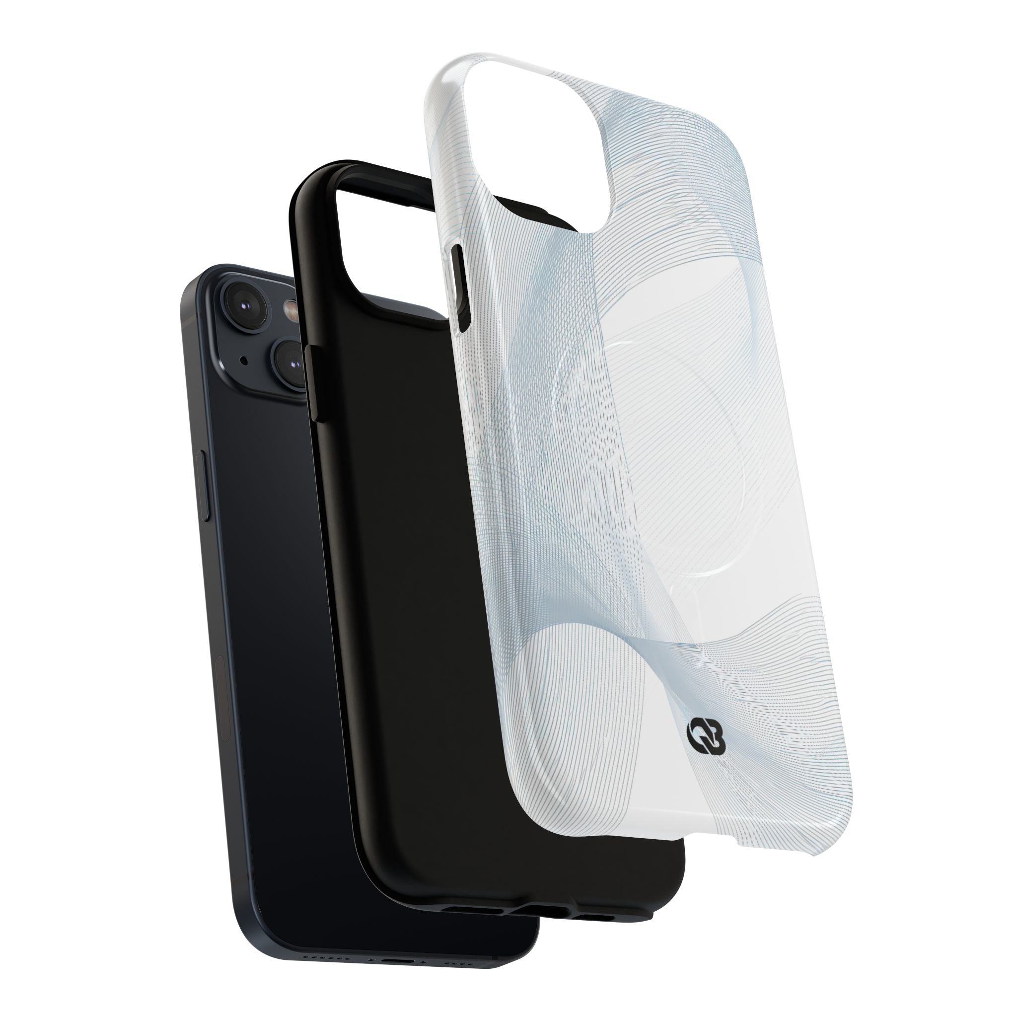 White Tough 2.0 Magsafe Phone Case for iPhone - Arctic Line Current