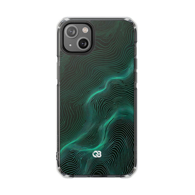 Teal Impact MagSafe Phone Case for iPhone - Neon Jade Contour