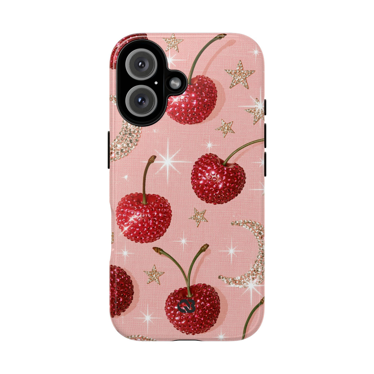 Bedazzled Ruby Cherries · Tough Phone Case for iPhone · Pink