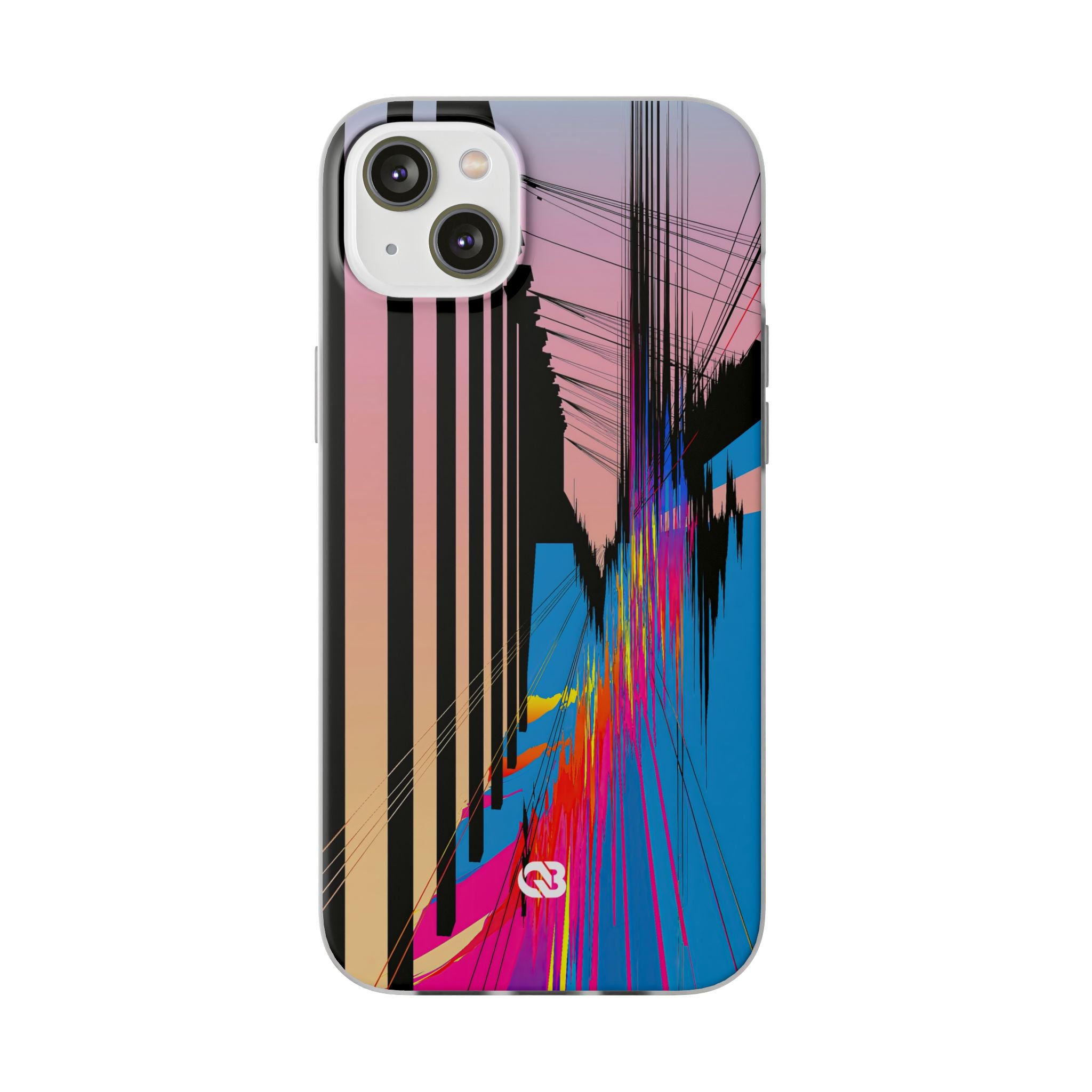 Blue Lite Phone Case for iPhone - Fractured Data Skyline