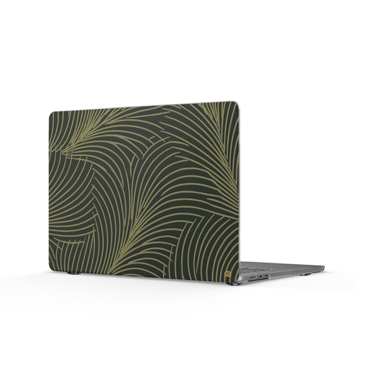 Midnight Palm Frond · Clear Hard Case for MacBook · Green
