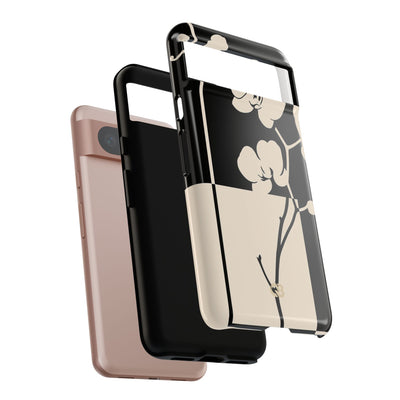 Beige Tough Phone Case for Google Pixel - Nocturnal Orchid Frame