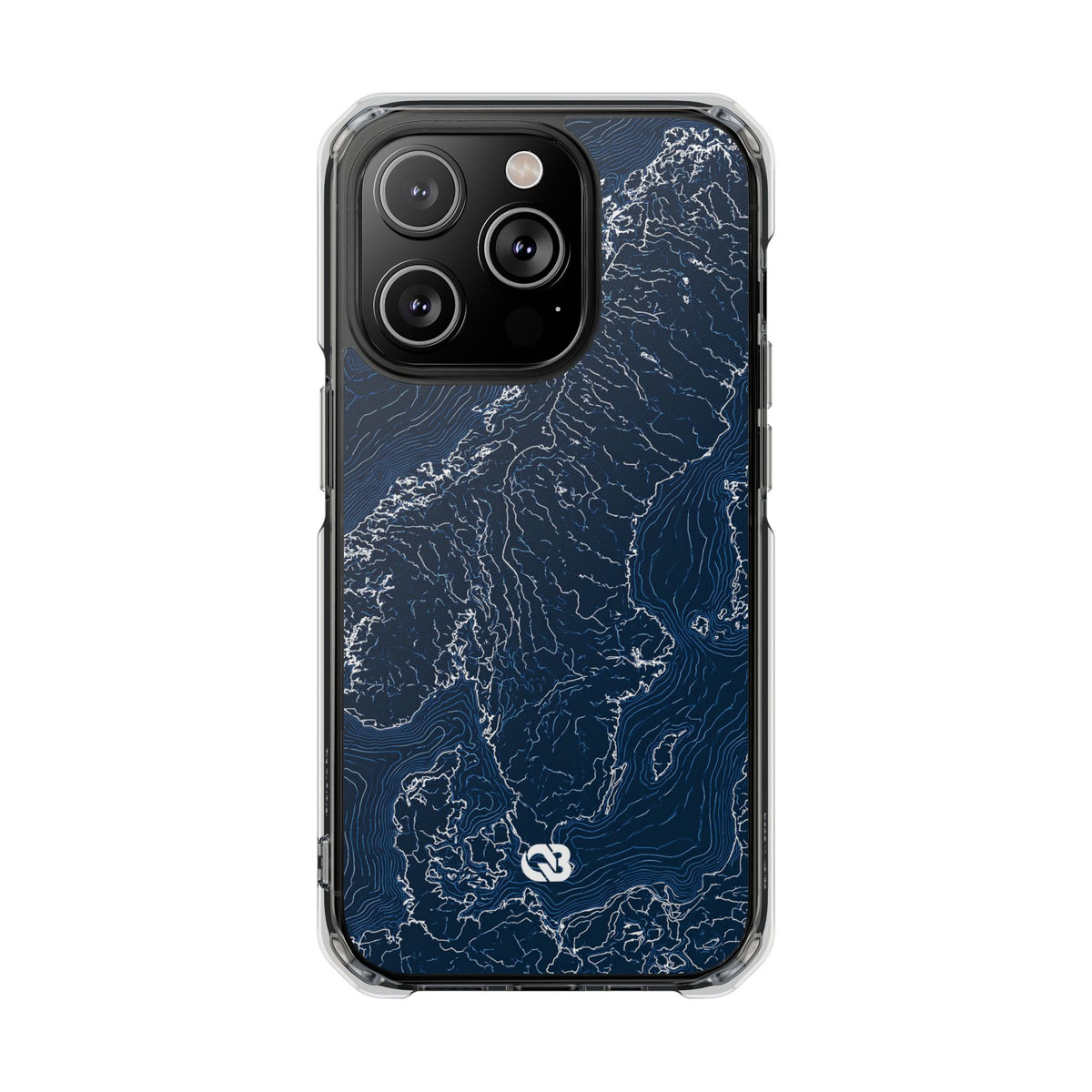 Nordic Contour Chart · Clear Impact Magnetic Phone Case for iPhone · Blue