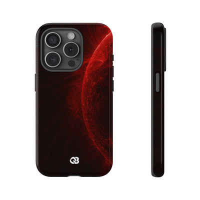 Red Tough Phone Case for iPhone - Solar Crimson Flare