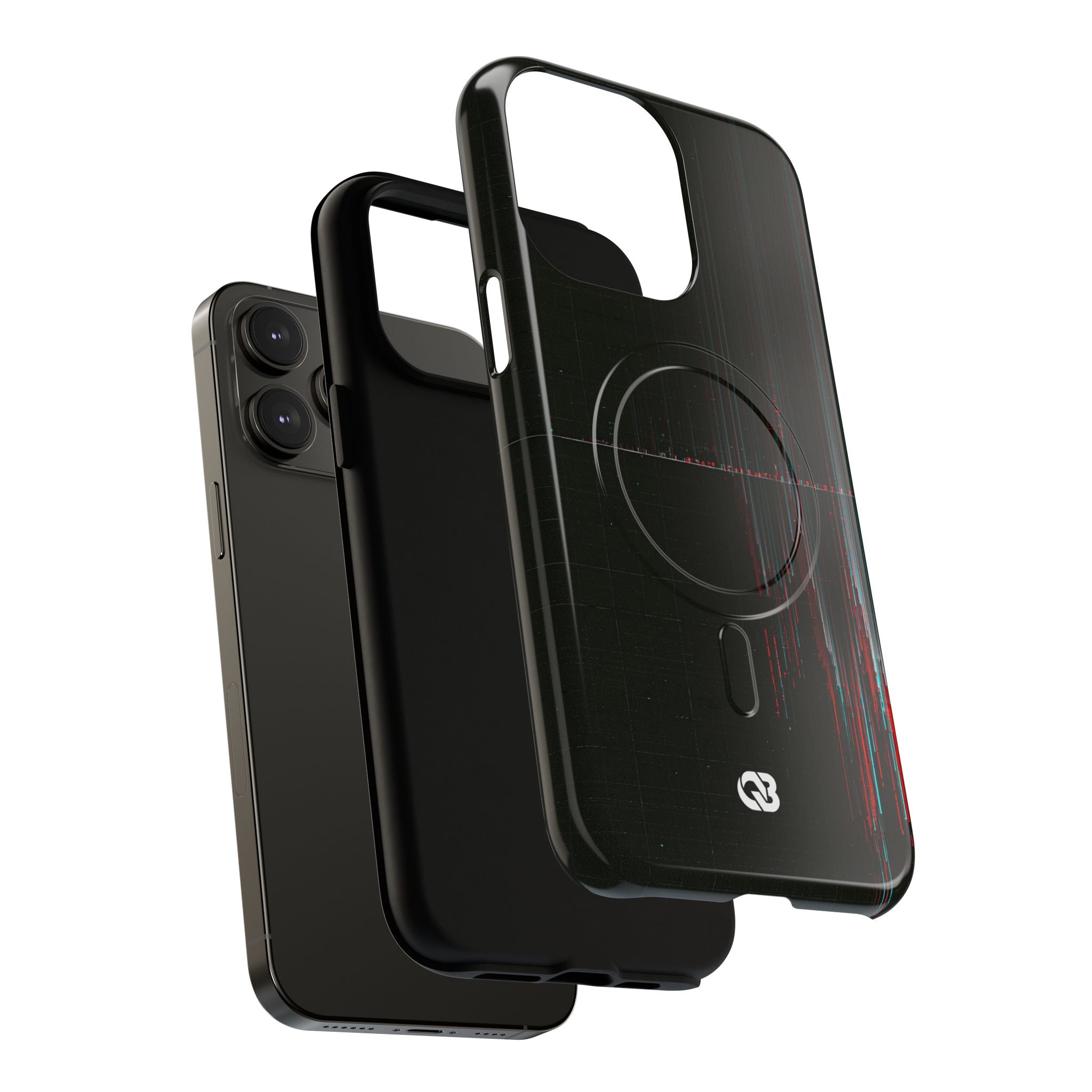 Black Tough 2.0 Magsafe Phone Case for iPhone - Corrupted Data Stream