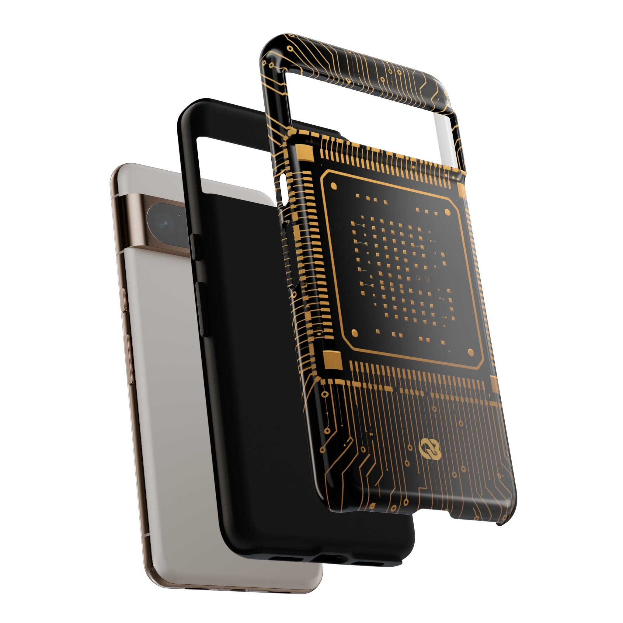 Gold Tough Phone Case for Google Pixel - Cyber Gold Processor
