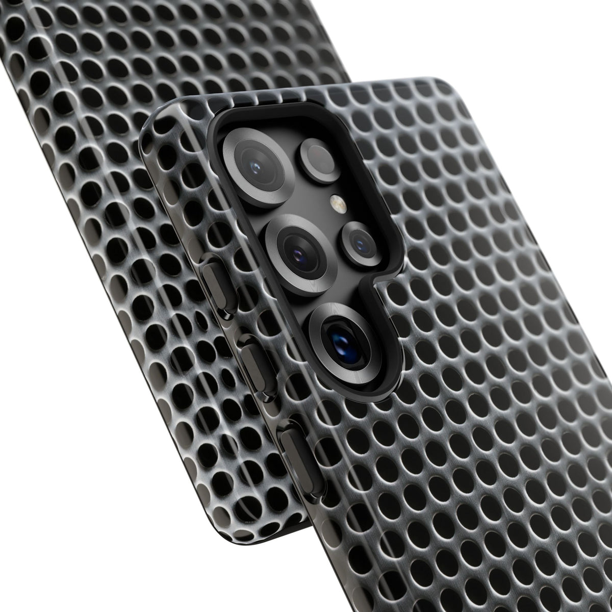 Brushed Perforated Steel · Tough Phone Case for Samsung · Silver