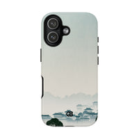 Blue Tough Phone Case for iPhone - Mist Valley Pagoda